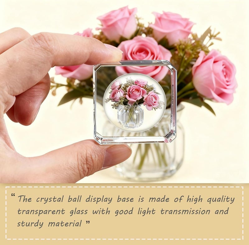 GeryVtee 10PCS Clear Crystal Ball Stand Square Crystal Display Bases Ball Stand for 30-90mm 3D Crystals Spheres Easter Egg Golf Ball Acrylic Home Decoration (5 Size) - Image 3
